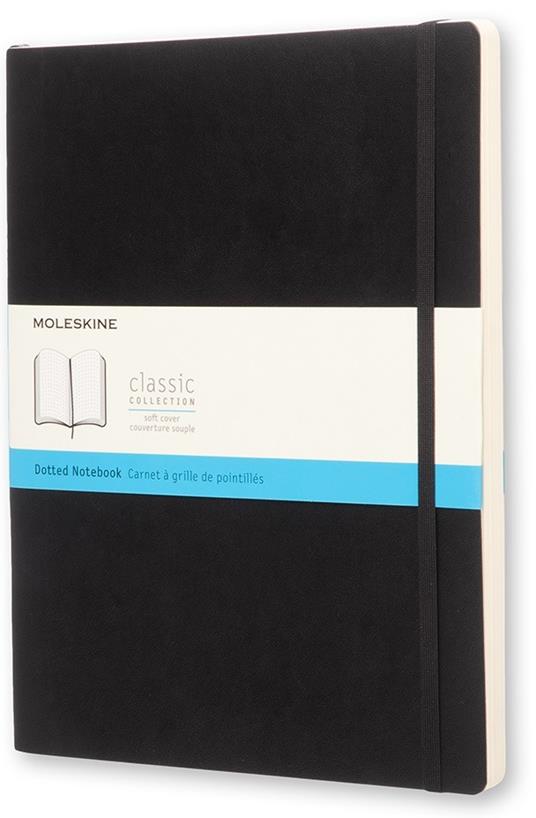 Taccuino Moleskine XL puntinato copertina morbida nero. Black