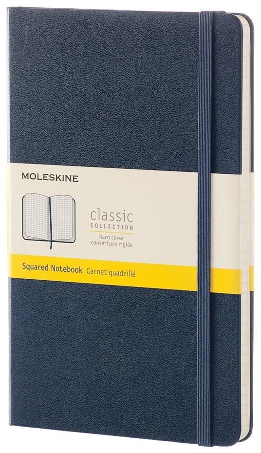Taccuino Moleskine large a quadretti copertina rigida blu. Sapphire Blue