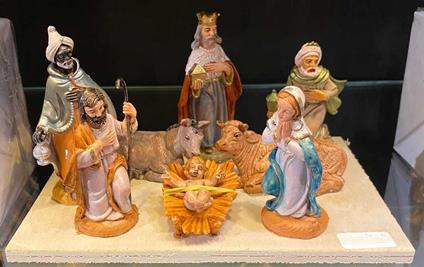 Natività 8pz 10cm In Resina Decorazioni Presepe Natale Addobbi Feste