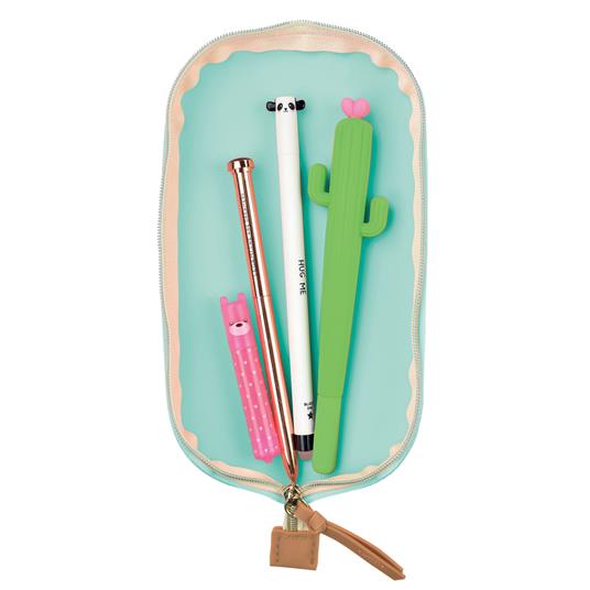 Astuccio in silicone morbido Legami, Cute! - Soft silicone Pencil Case - Aqua - 5