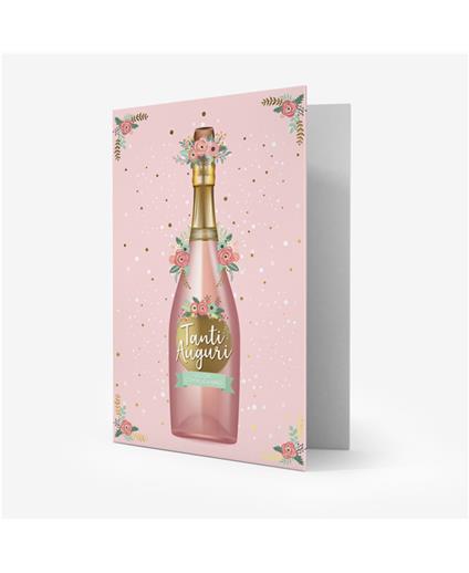 Large Biglietto Auguri - Champagne