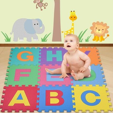 Tappetino Tappeto Puzzle Maxi Lettere Colorati Gioco Bambino 10Pz 30X30 Gomma - 2