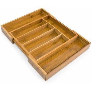 Portaposate Estensibile Da Cassetto Cucina Porta Posate In Legno Bambu 37X31Cm - 3