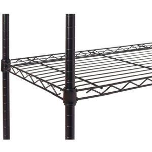 Scaffale 4 Ripiani Acciaio Mobile Libreria Multiuso 4 Ruote 90X45X180 Cromo Nero - 4