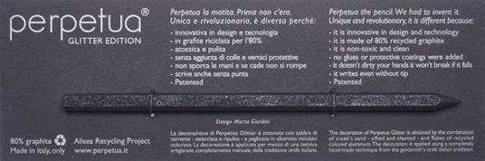 Matita Perpetua Glitter Edition Made in Italy Idea Regalo colore argento scuro - 5