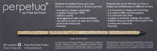 Matita Perpetua Glitter Edition Made in Italy Idea Regalo colore argento scuro - 6