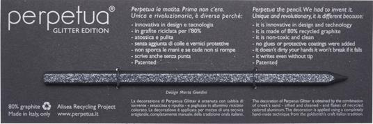 Matita Perpetua Glitter Edition Made in Italy Idea Regalo colore argento scuro - 7
