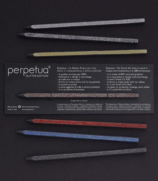 Matita Perpetua Glitter Edition Made in Italy Idea Regalo colore rosso - 2
