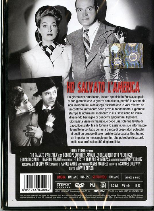 Ho salvato l'America di David Butler - DVD - 2