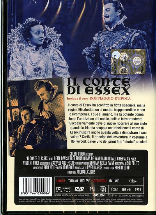 Il conte di Essex (DVD) di Michael Curtiz - DVD - 2