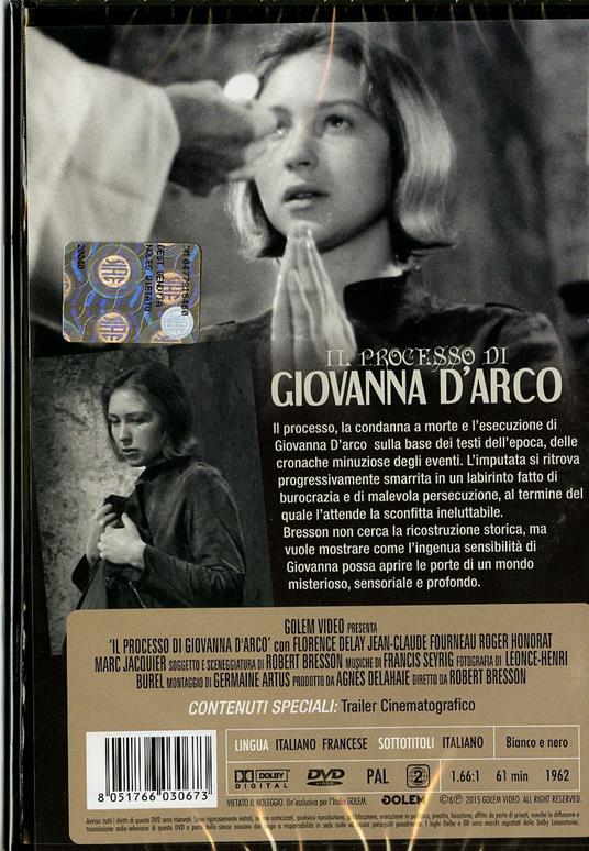 Processo di Giovanna d'Arco di Robert Bresson - DVD - 2