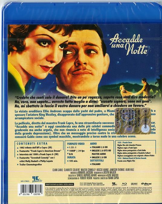 Accadde una notte (Blu-ray) di Frank Capra - Blu-ray - 2