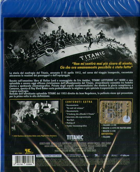 Titanic, latitudine 41 Nord di Roy Ward Baker - Blu-ray - 2