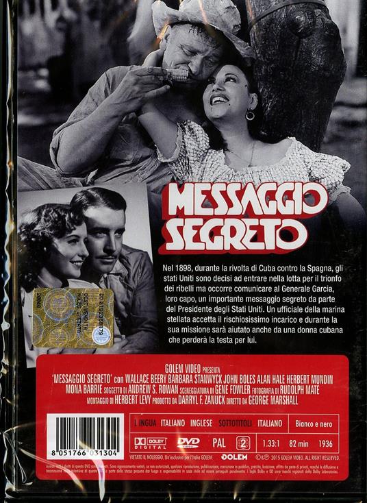 Messaggio segreto di George Marshall - DVD - 2