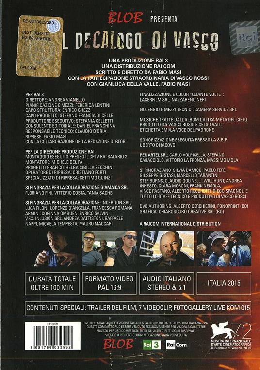 Il decalogo di Vasco (DVD) - DVD di Vasco Rossi - 2