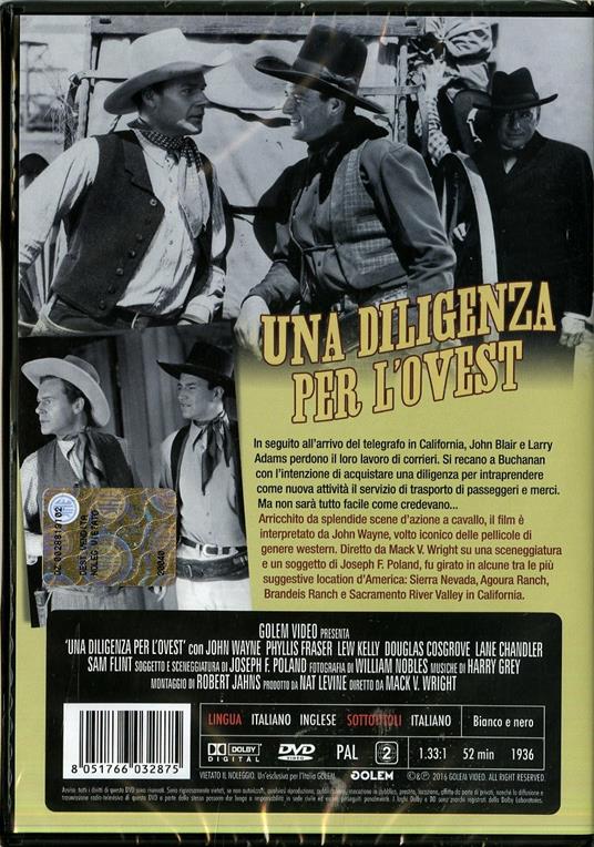 Una diligenza per l'Ovest di Mack V. Wright - DVD - 2