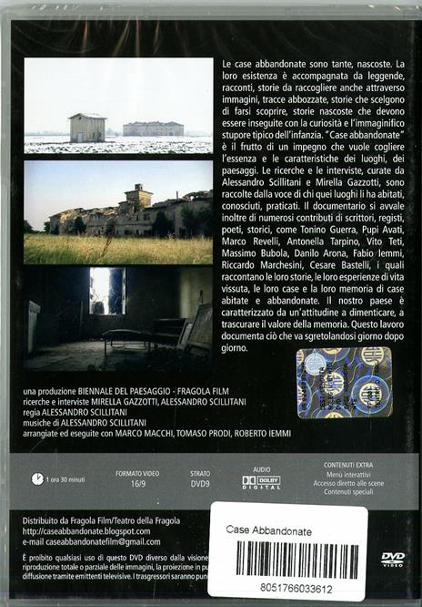 Case abbandonate. Biennale del paesaggio. Provincia di Reggio Emilia di Alessandro Scillitani,Mirella Gazzotti - DVD - 2