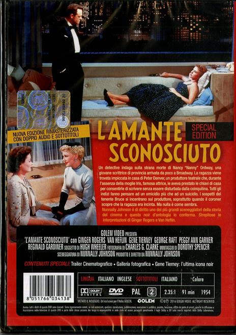 L' amante sconosciuto<span>.</span> Special Edition di Nunnally Johnson - DVD - 2