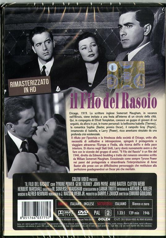 Il filo del rasoio (DVD) di Edmund Goulding - DVD - 2