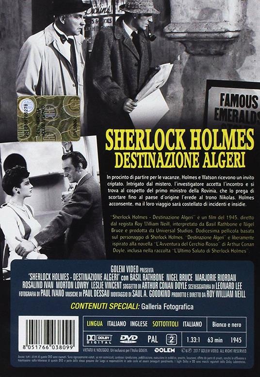 Sherlock Holmes. Destinazione Algeri (DVD) di Roy William Neill - DVD - 2