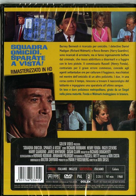 Squadra omicidi, sparate a vista! Rimasterizzato in HD (DVD) di Don Siegel - DVD - 2