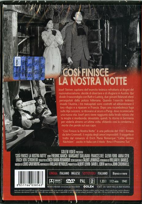 Così finisce la nostra notte (DVD) di John Cromwell - DVD - 2