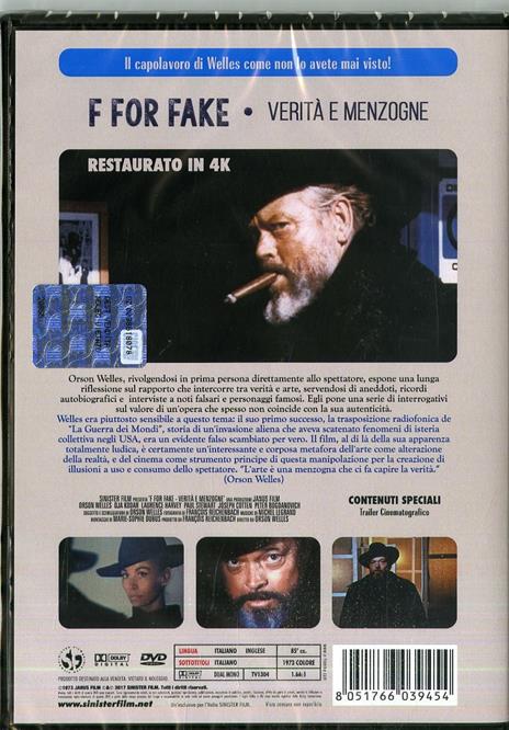 F come falso. Verità e menzogna. Restaurato in 4K (DVD) di Orson Welles - DVD - 2