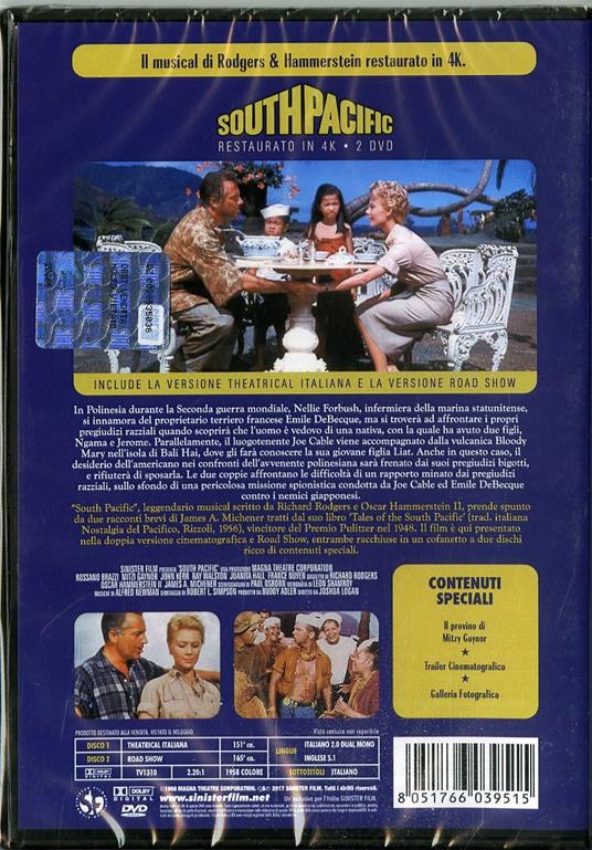South Pacific. Restaurato In 4K (DVD) di Joshua Logan - DVD - 2