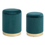 Set 2 Pouf Contenitore Velluto Navyus