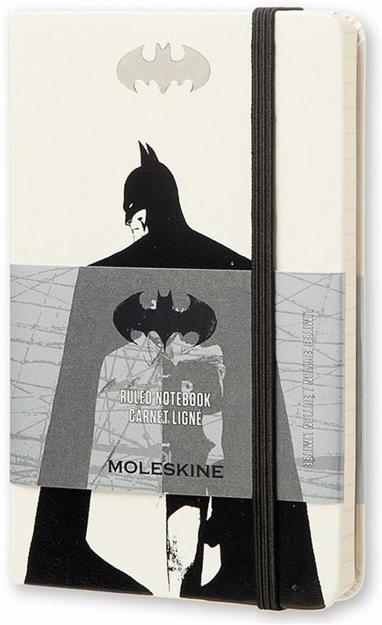 Taccuino Moleskine Batman Limited Edition pocket a righe. Bianco