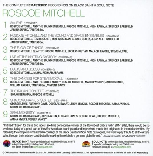The Complete Remastered - CD Audio di Roscoe Mitchell - 2