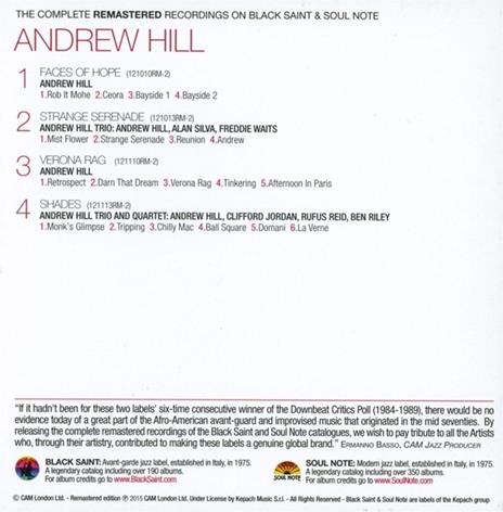 The Complete Remastered Recordings in Black Saint & Soul Note - CD Audio di Andrew Hill - 2