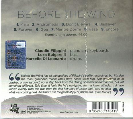 Before the Windt - CD Audio di Claudio Filippini - 2