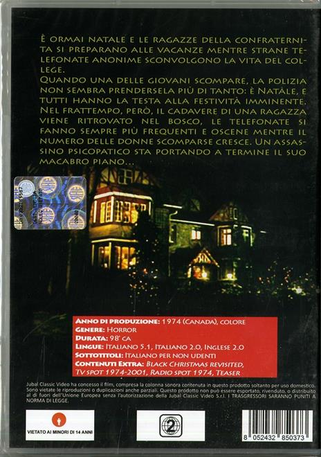 Black Christmas di Bob Clark - DVD - 2