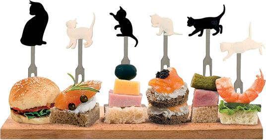 Set Of 6 Aperitif Forks - Meow - Kitty - 5