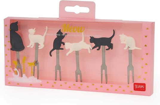 Set Of 6 Aperitif Forks - Meow - Kitty - 6