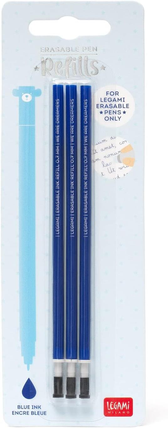 Refill penne cancellabili 3 pezzi - Blue - Legami - Cartoleria e scuola