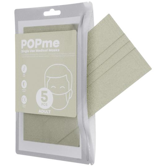 Popme Mascherina Chirurgica Adult Sage Green 5 Pz