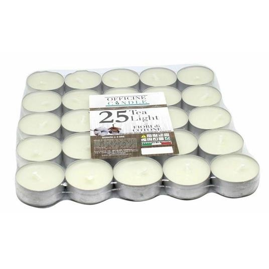 Set 25 Pz. Candele Bianche Profumate Fragranza Fiori di Cotone