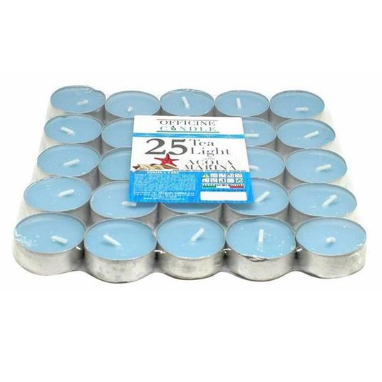 Set 25 Pezzi Candele Azzurre Profumate Fragranza Acqua Marina Tealight  Lumini - Trade Shop TRAESIO - Idee regalo