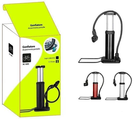 POMPA GONFIATORE MANUALE MULTIFUNZIONE RUOTE BICI BICICLETTA PORTATILE  XC-1693 - TrAdE Shop Traesio - Casa e Cucina | IBS