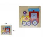 Puzzle 3D Legno Forma Di Locomotiva Colorato Gioco Bimbi Bambini Imparare 07329