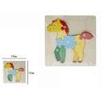Puzzle 3D Legno Forma Di Cavallo Educativo Colorato Gioco Bambini Imparare 07318