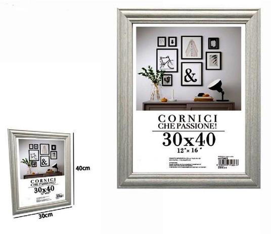 Cornice Per Fotografie Quadri Tele Poster Portafoto 30X40Cm Modello Silver  71621 - TrAdE Shop Traesio - Idee regalo