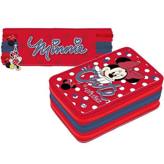 Minnie Mouse Is A Life Style Astuccio 3 Zip Cerniere Portapastelli Matite Scuola