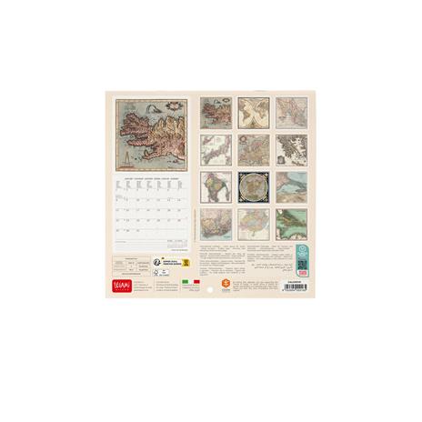 Calendario 2024, da parete, carta non patinata 18 x 18 cm VINTAGE MAPS - 3