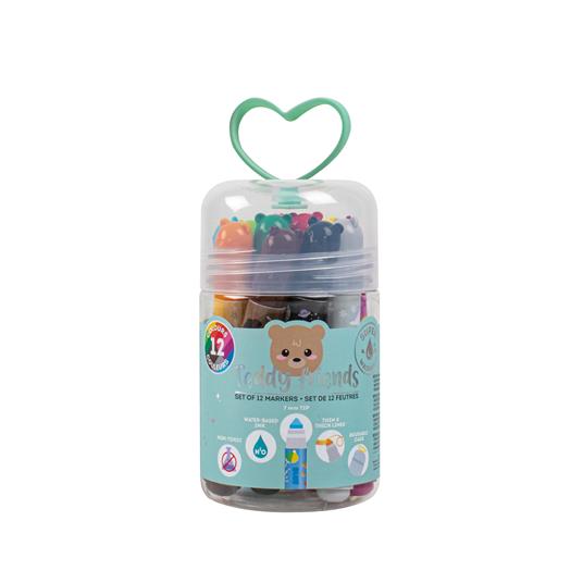 Set 12 pezzi pennarelli Marcatori Legami - Teddy Friends - Teddy Bear