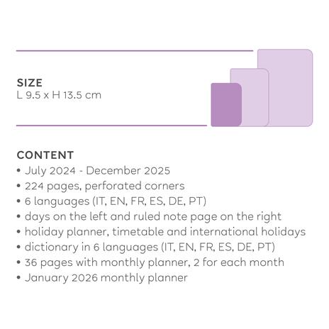 Agenda settimanale Legami 2024-2025, 18 mesi, Small Weekly Diary con Notebook - Golden Hour - 9,5 x 13,5 cm - 8