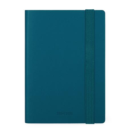 Agenda settimanale Legami 2024-2025, 18 mesi, Small Weekly Diary con Notebook - Teal Blue - 9,5 x 13,5 cm