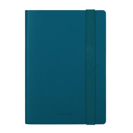 Agenda settimanale Legami 2024-2025, 18 mesi, Small Weekly Diary con Notebook - Teal Blue - 9,5 x 13,5 cm